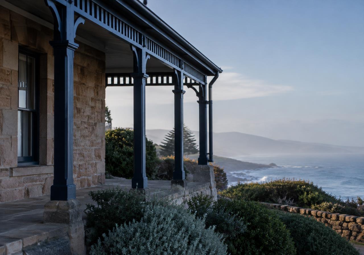 Sandstone verandah overlooking the NSW coast